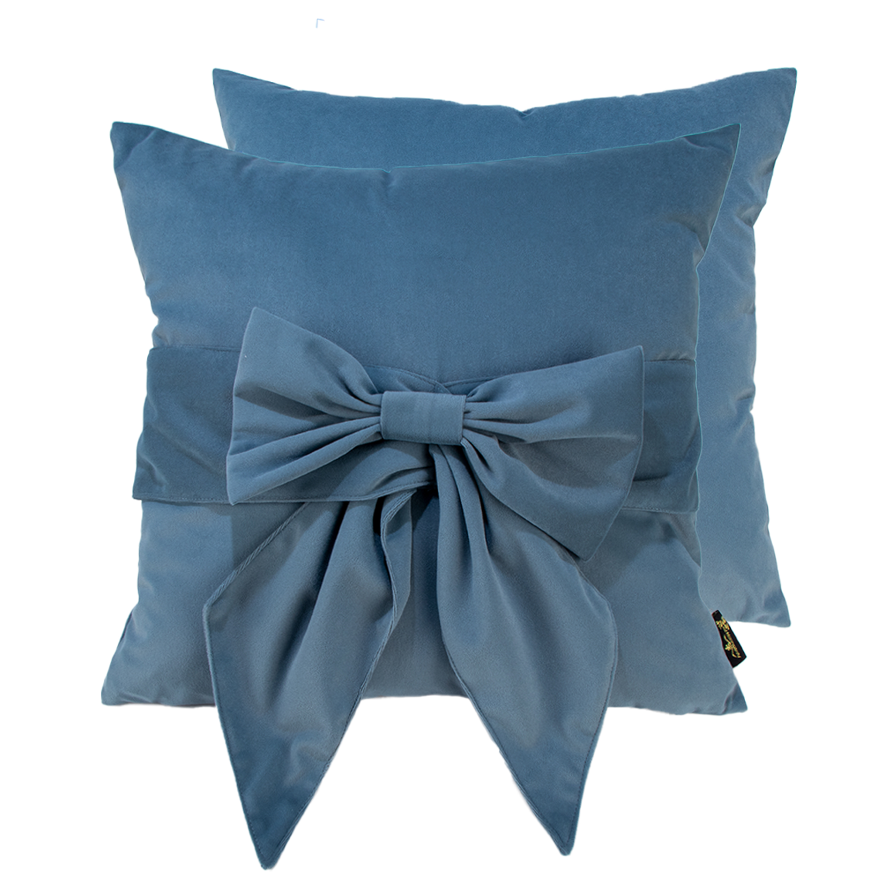 Velv Cushion With Bow Blue by Malini | Style Our Home