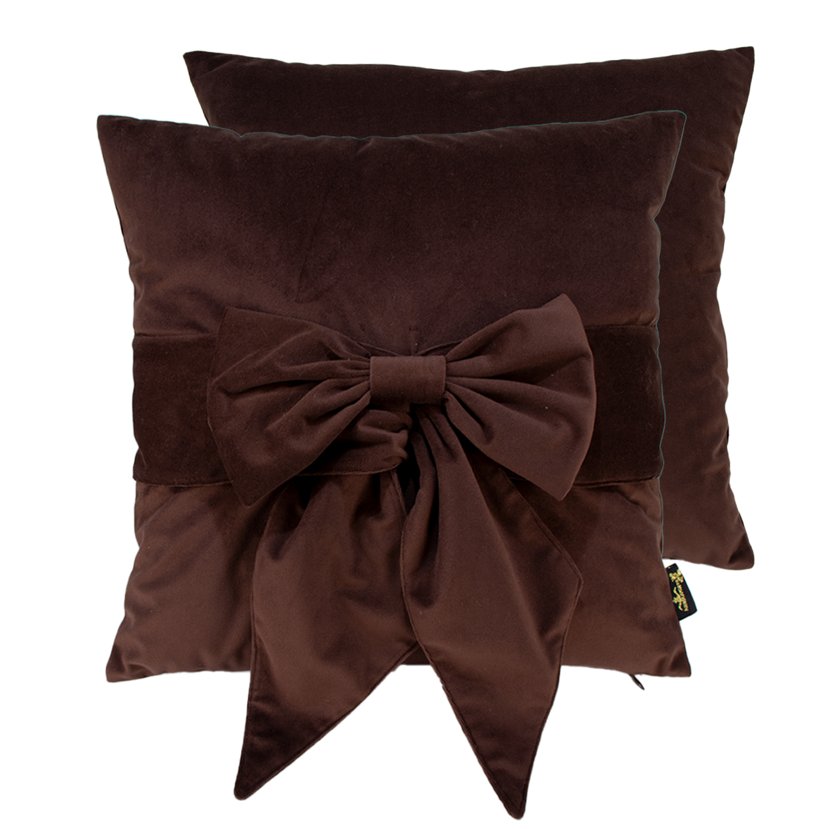 Velv Cushion With Bow Choc by Malini | Style Our Home