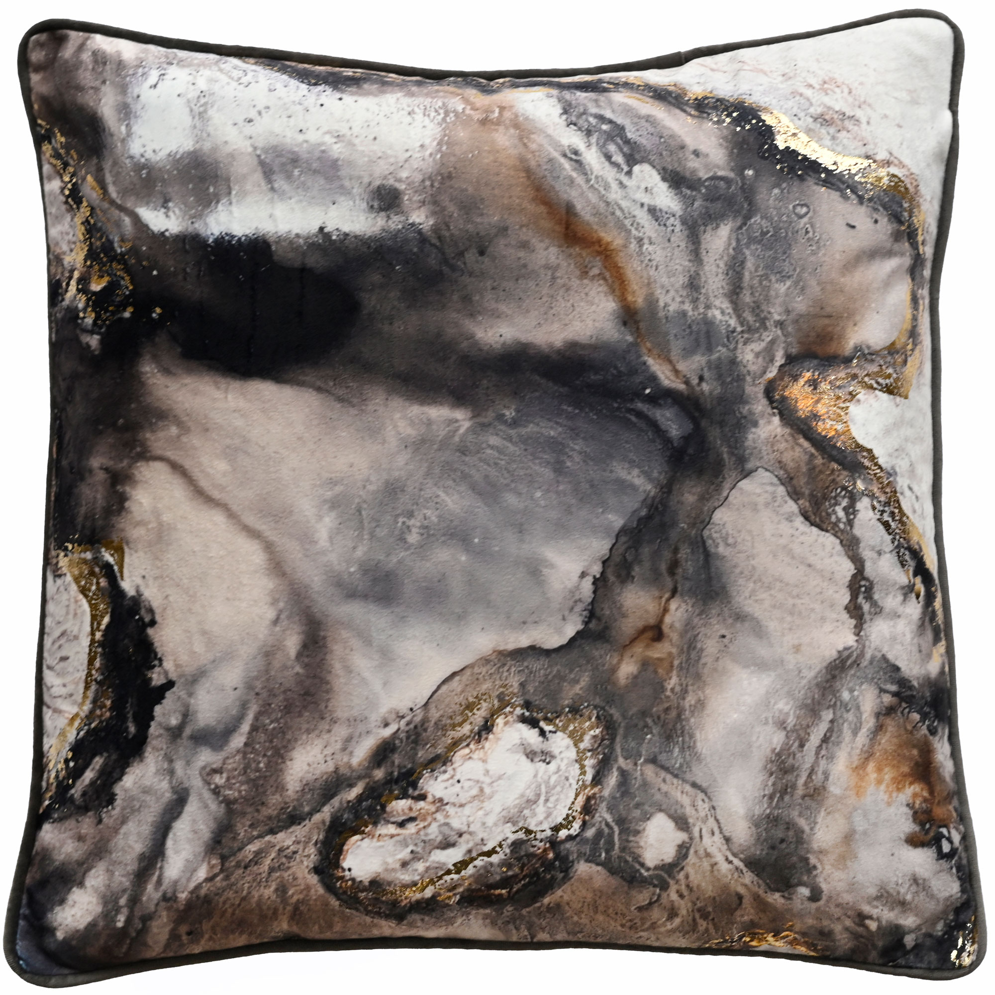 Rajan Seth Grey/Gold Print With Gold Foil by Malini | Style Our Home