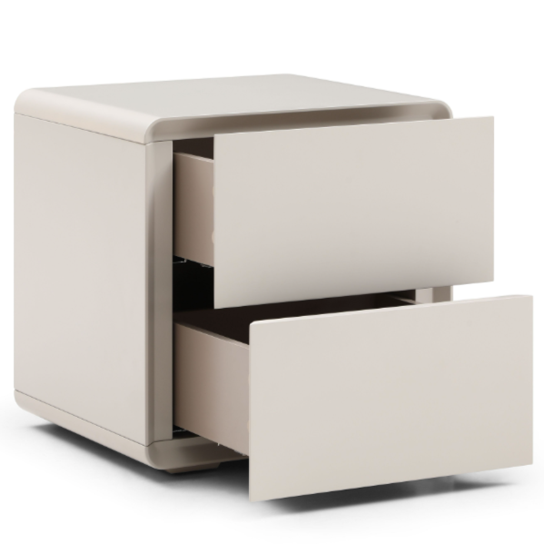 Kota Bedside Table - Matte Beige by Tommy Franks | Style Our Home