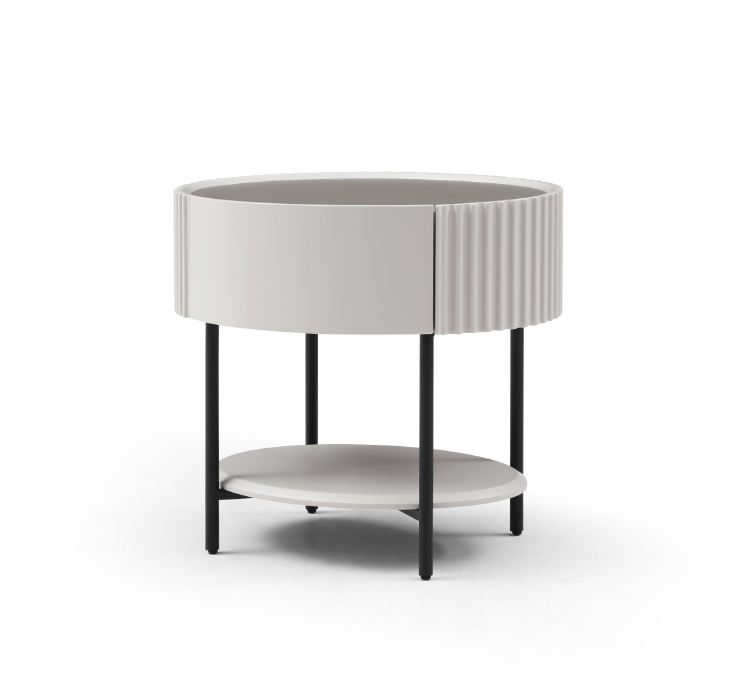 Avola Bedside Table - Matte Beige by Tommy Franks | Style Our Home