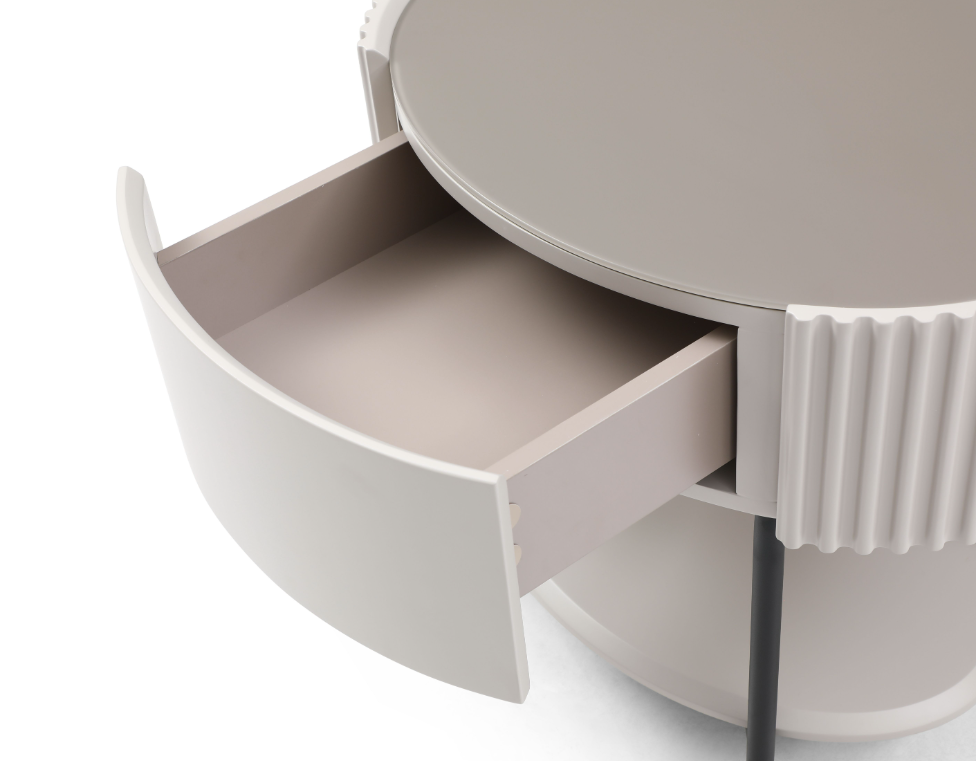 Avola Bedside Table - Matte Beige by Tommy Franks | Style Our Home