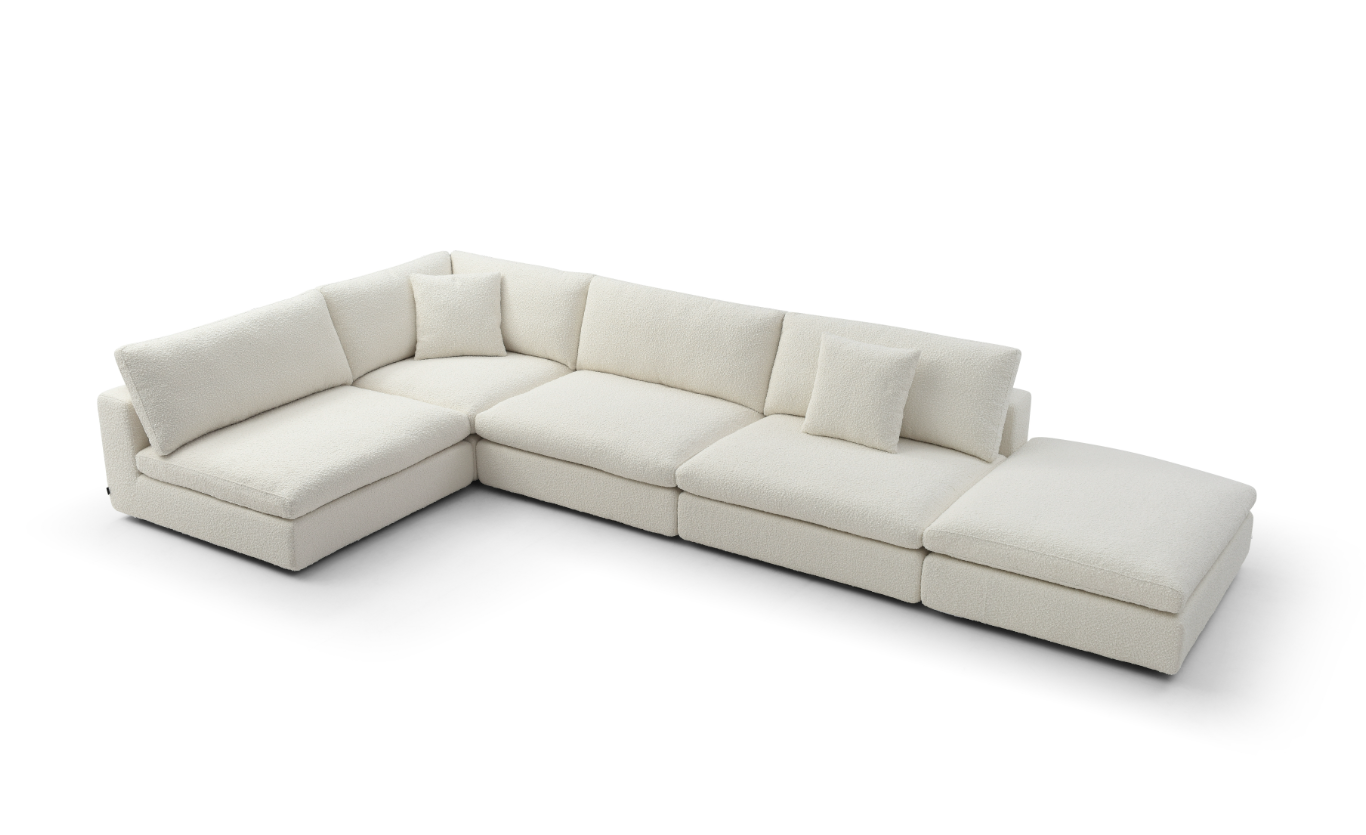 Blanco 5 Piece Modular Sofa - Chex Polar Bouclé by Tommy Franks | Style Our Home