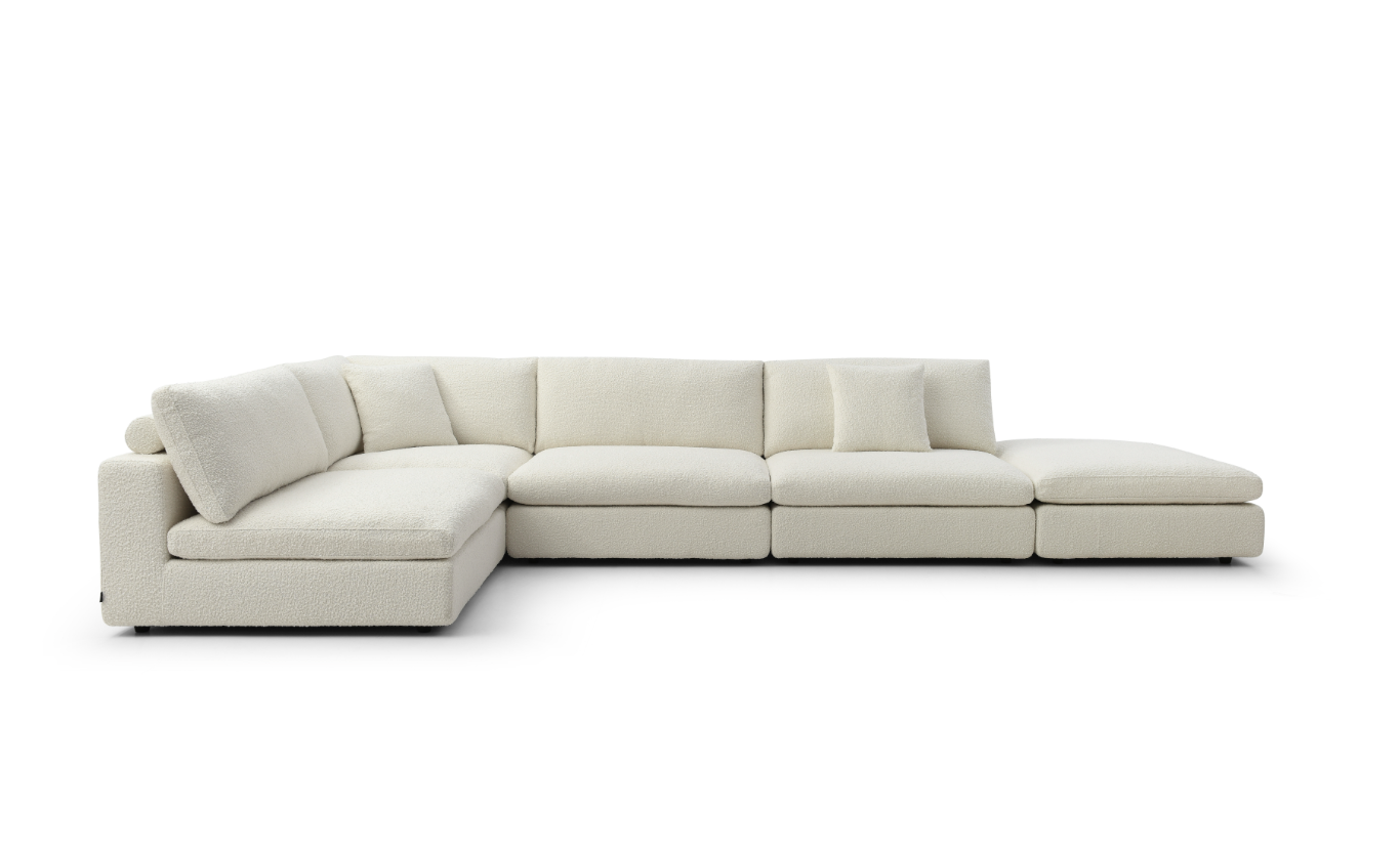 Blanco 5 Piece Modular Sofa - Chex Polar Bouclé by Tommy Franks | Style Our Home