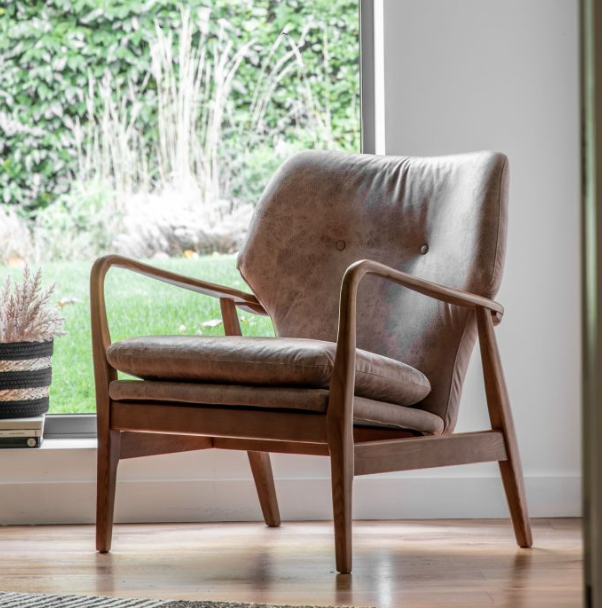 Jensen Brown Leather Armchair by Gallery Direct | Style Our Home