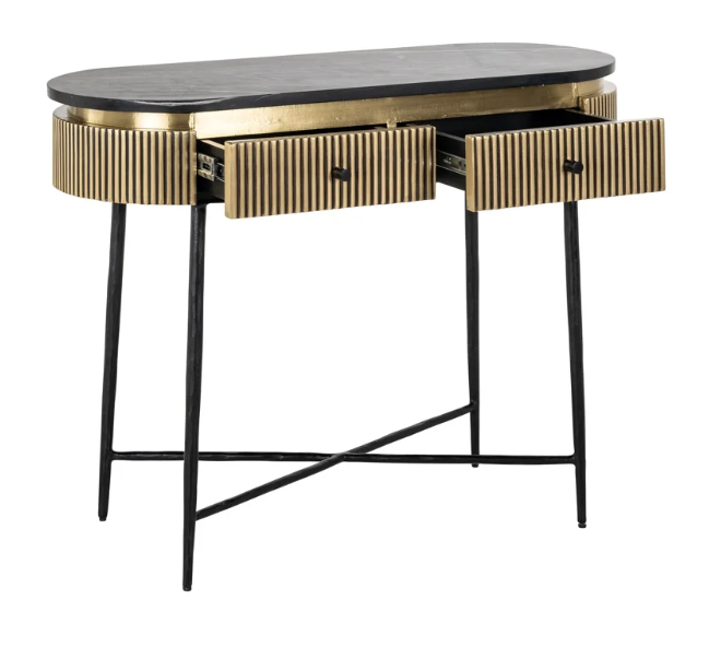 Ironville 2-Drawers Gold Console By Richmond Interiors | Style Our Home