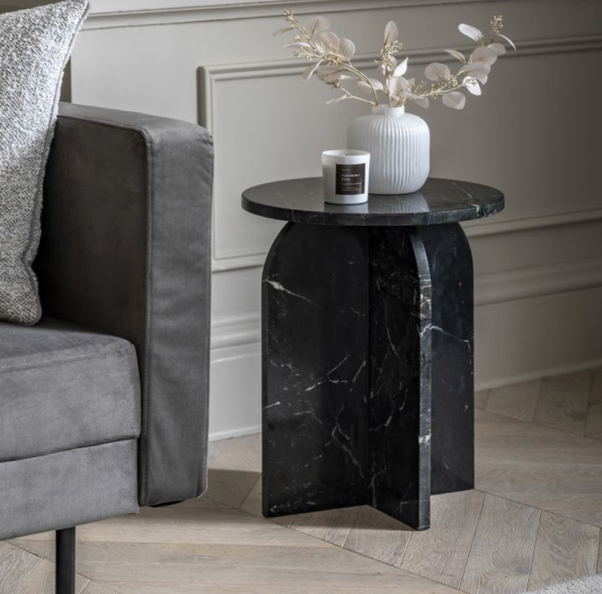 Nerano Black Marble Side Table by Gallery Living | Style Our Home