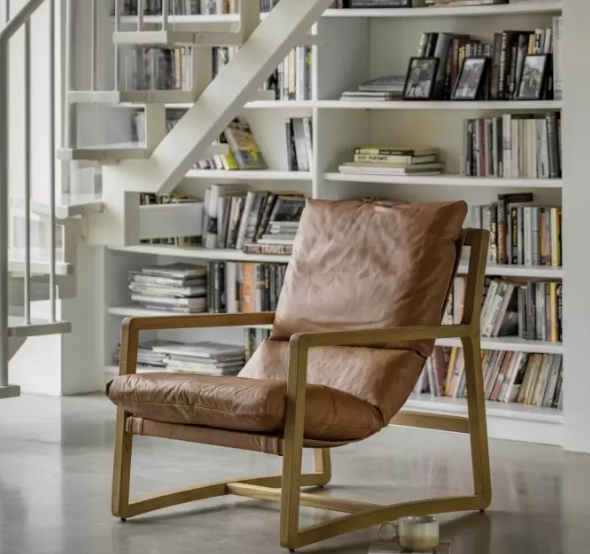 Cervo Vintage Brown Leather Lounge Chair by Gallery Living | Style Our Home