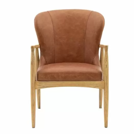 Armona Vintage Brown Leather Armchair by Gallery Living | Style Our Home