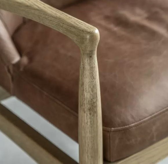 Armona Vintage Brown Leather Armchair by Gallery Living | Style Our Home