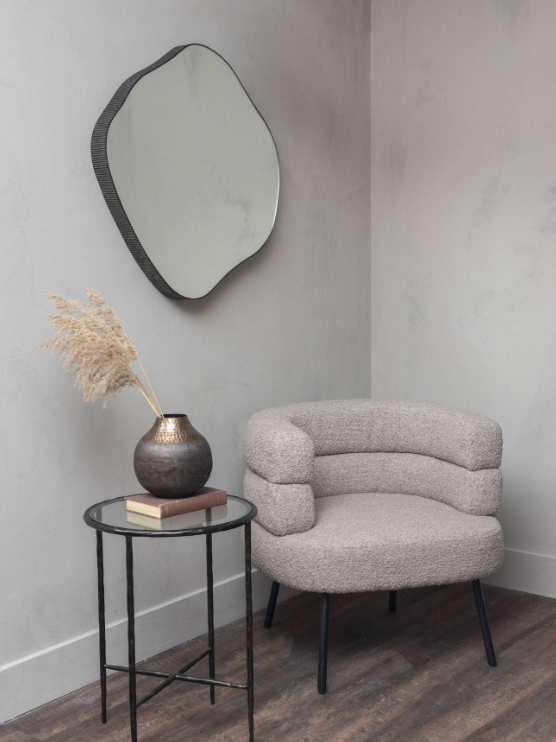 Organic Metal Framed Mirror Oak Wood Finish Medium 77x81cm by Libra Designs | Style Our Home