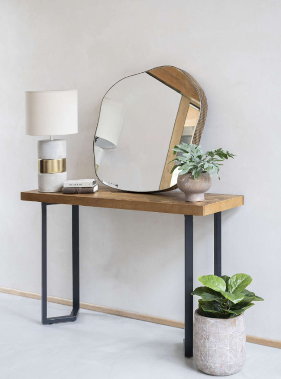 Organic Metal Framed Mirror Aged Champagne Finish Medium 77x81cm by Libra Designs | Style Our Home