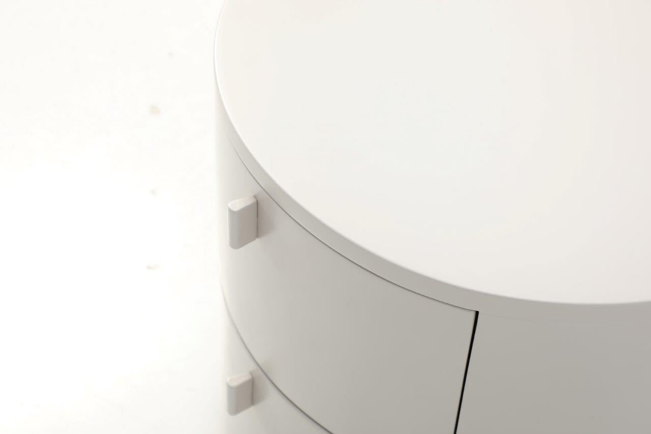 Sims Bedside Table - Matte Beige by Tommy Franks | Style Our Home