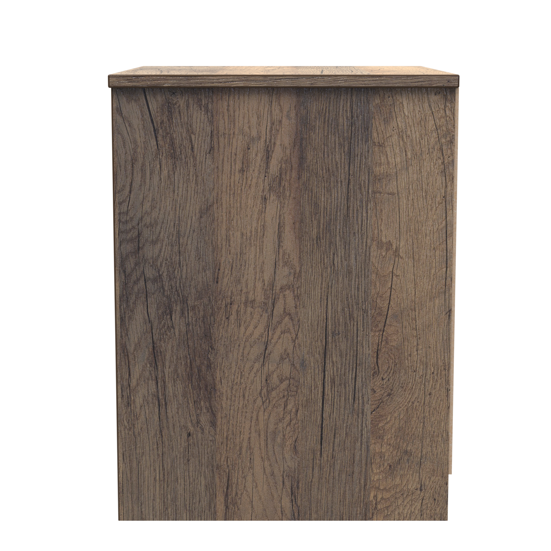 San Jose 2 Drawer Bedside Cabinet in White Matt, Vintage Oak