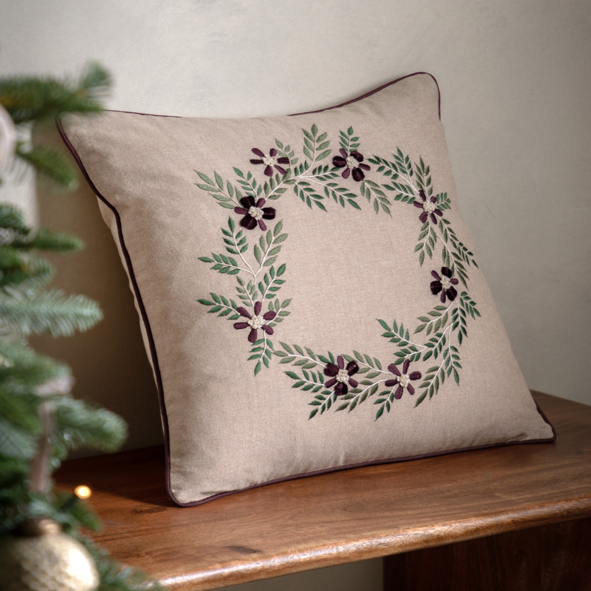 Windsor Wine Merry Xmas Cushion by Gallery Living | Style Our Home
