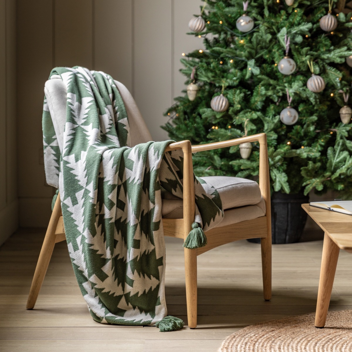 Natures Forest Knitted Tree Throw by Gallery Living | Style Our Home