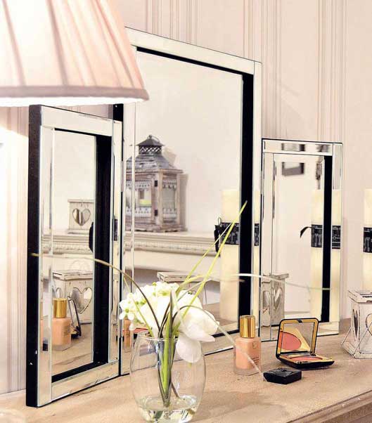 Luna Silver All Glass Dressing Table Mirror