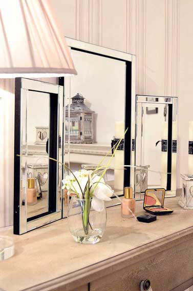 Luna Silver All Glass Dressing Table Mirror