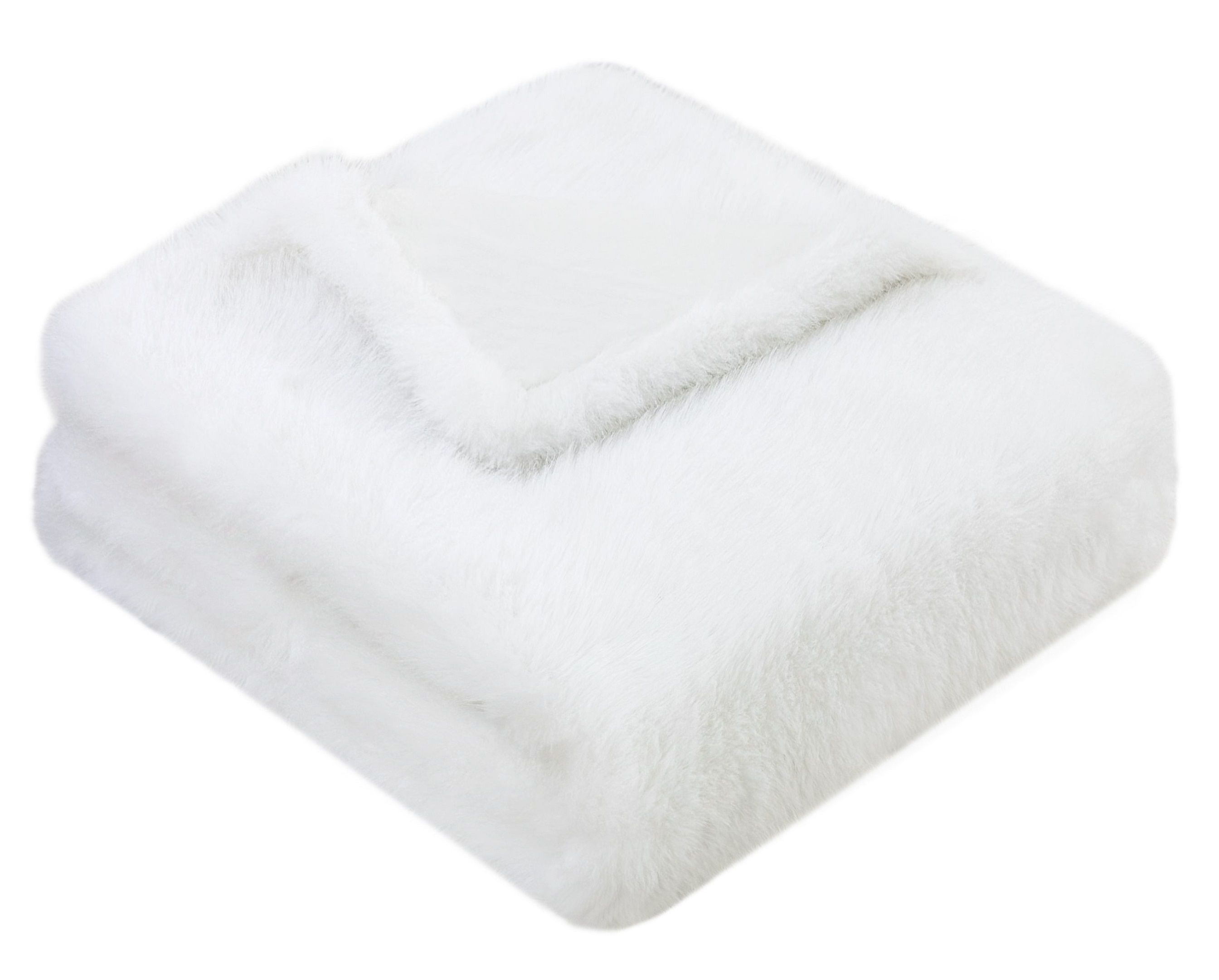 Long Hair Faux Fur Throw Ivory by Malini | Style Our Home