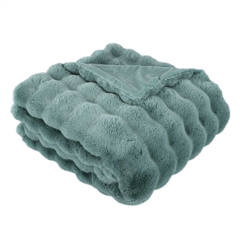 Soft Bubble Thr In Faux Raffles Rabbit Seafoam by Malini | Style Our Home