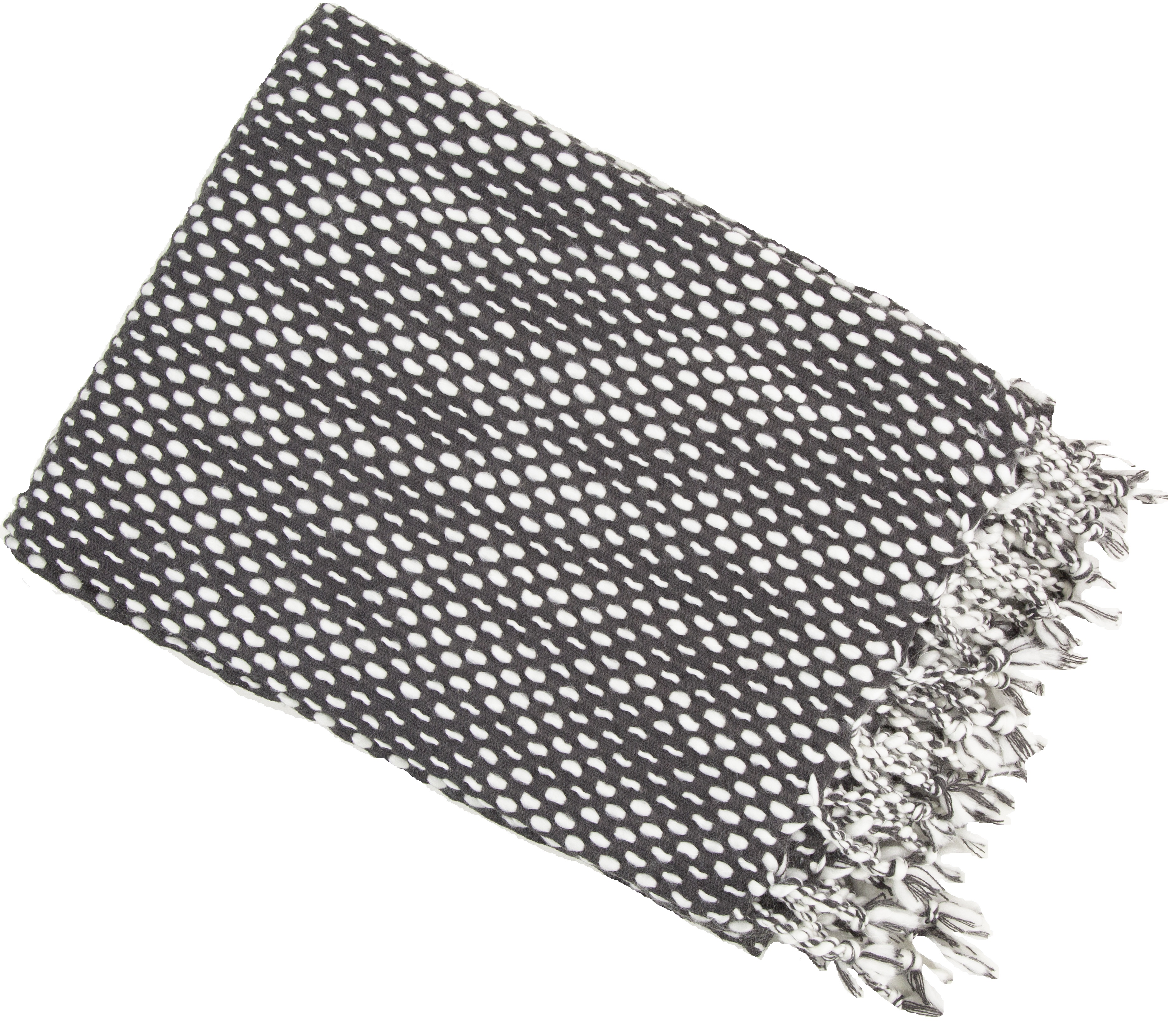 Raindrop Effect Throw Ivory/Slate by Malini | Style Our Home