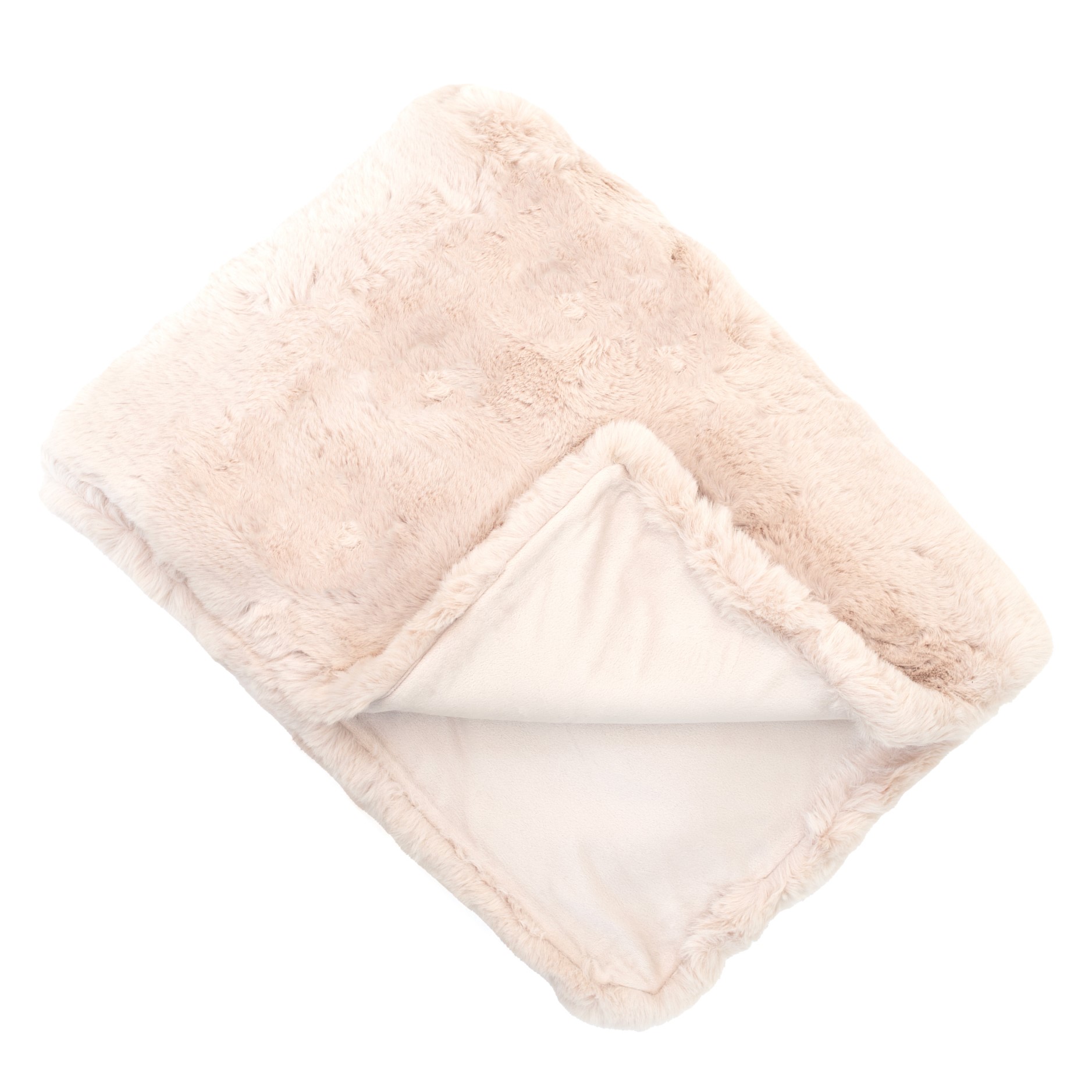 Luxury Faux Rabbit Throw Ltbeige by Malini | Style Our Home