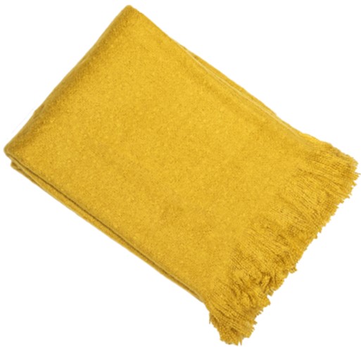 Faux Thick Mohair Throw Mustard by Malini | Style Our Home