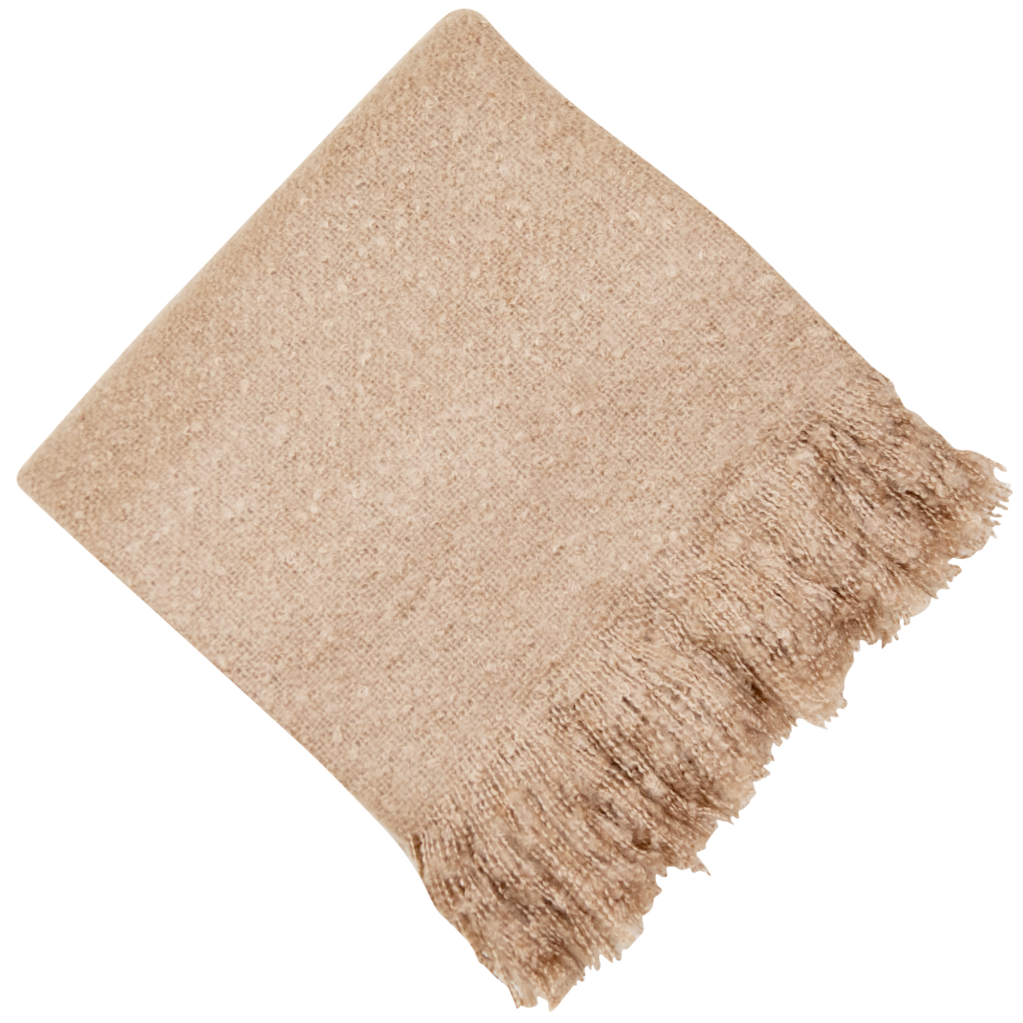 Faux Thick Mohair Throw Natural by Malini | Style Our Home