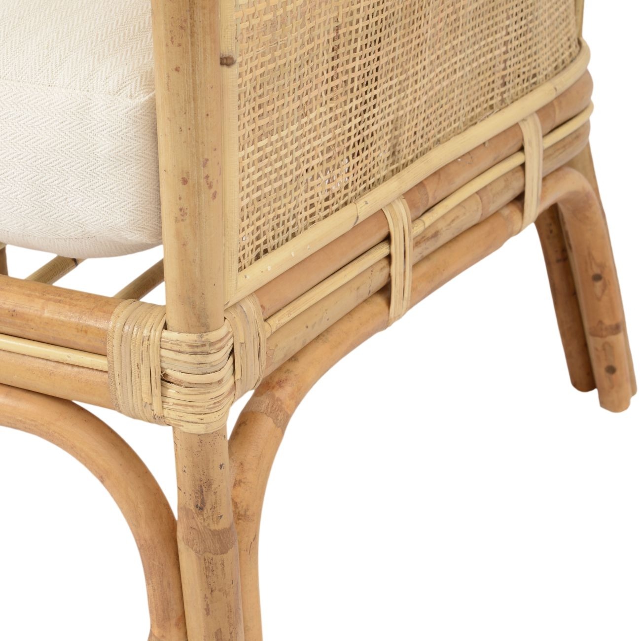 Toba Natural Rattan Bench with High Wrap Round Back  - Style Our Home 