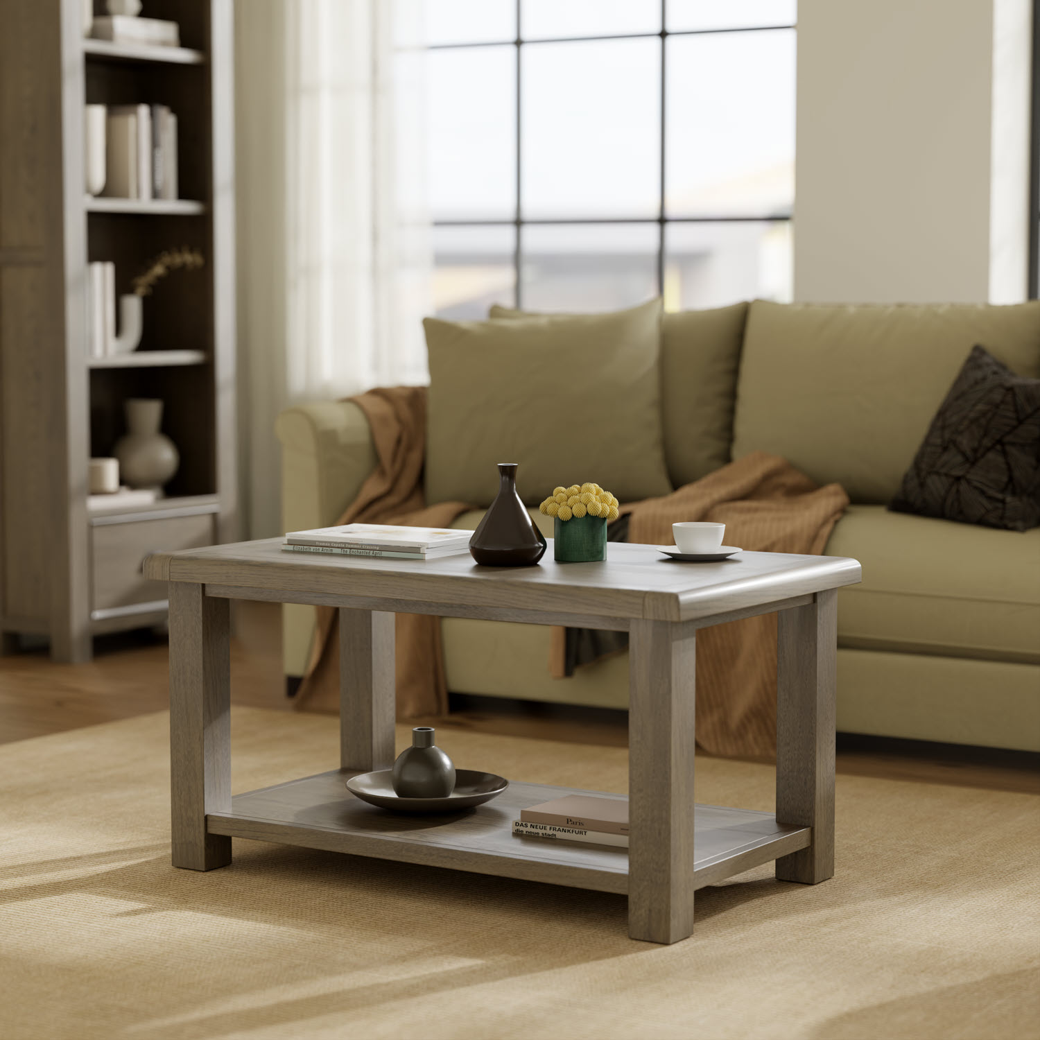 Sartene Oak Coffee Table With Shelf by Hertiance Furniture | Style Our Home