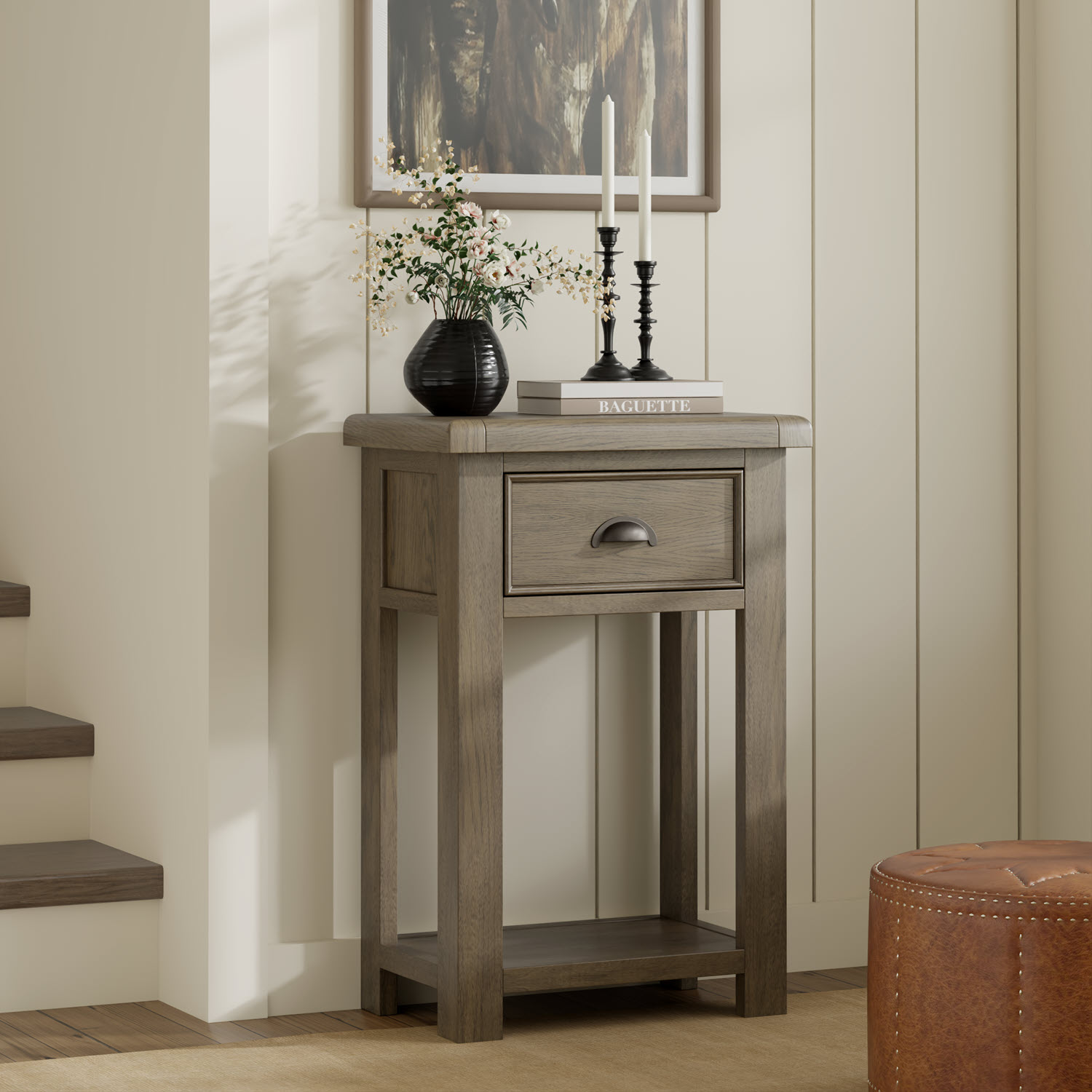 Sartene Oak Small Hall Table by Hertiance Furniture | Style Our Home