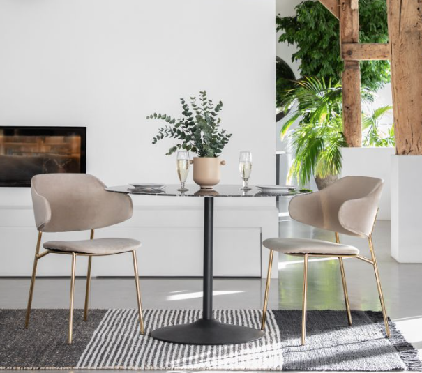 Trafal Taupe Dining Chair ( A Pair ) by Hudson Living | Style Our Home