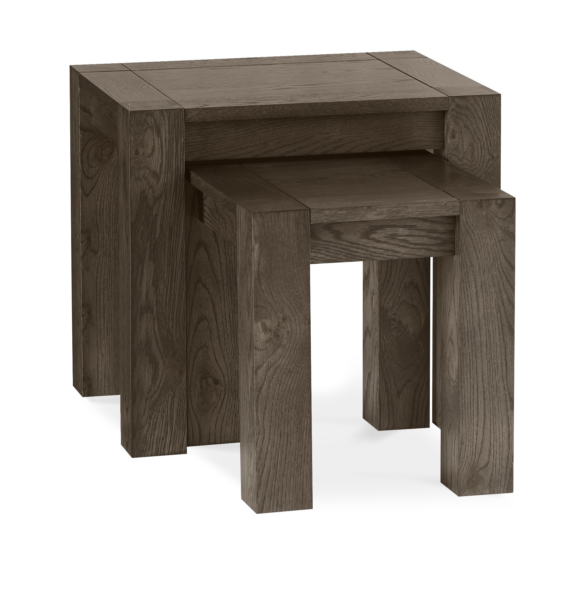 Turin Dark Oak Nest of Lamp Tables - Style our Home