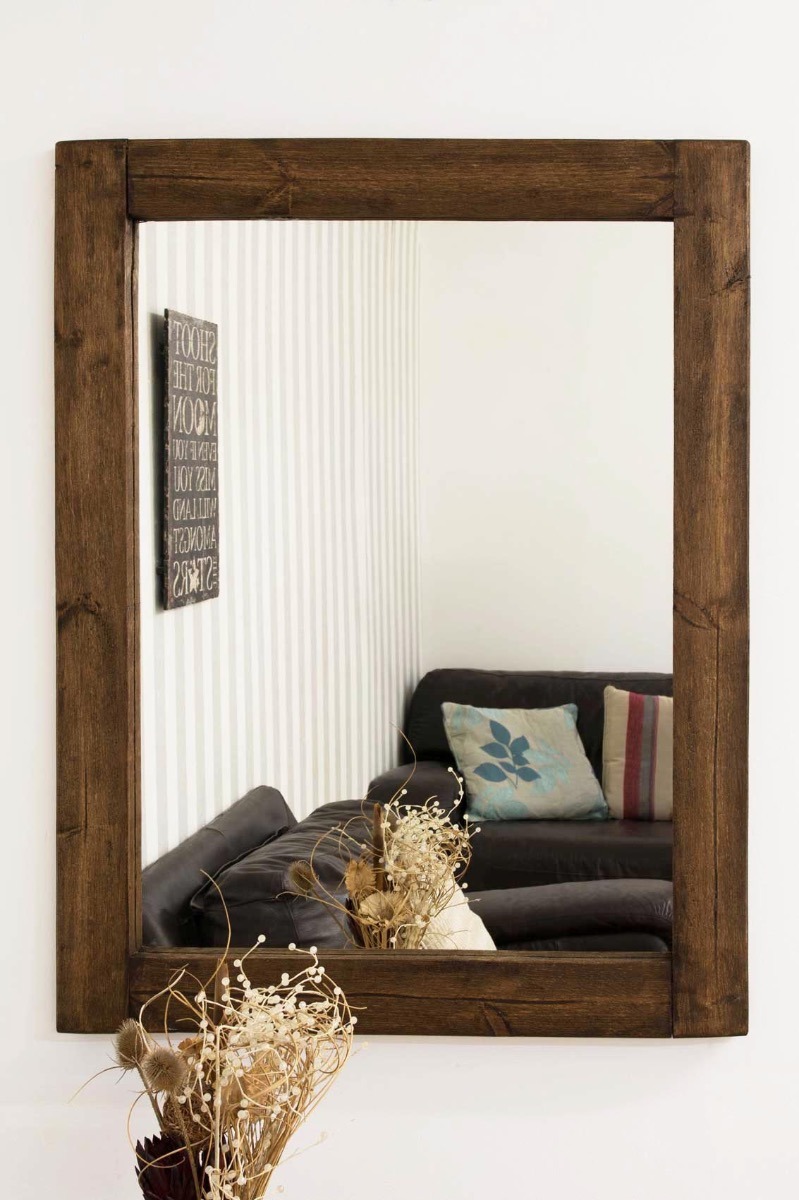 Erato Dark Natural Wood Dress Mirror