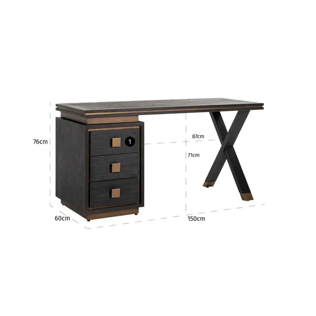 Hunter Desk with 3 Drawers by Richmond Interiors | Style Our Home