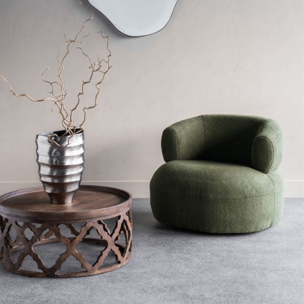 Luna Occasional Chair in Boucle Hunter Green by Libra | Style Our Home 