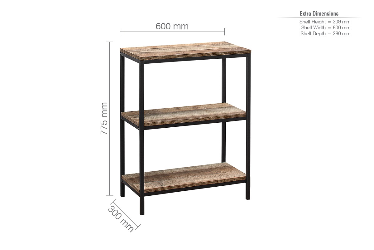 Urban 3 Tier Bookcase