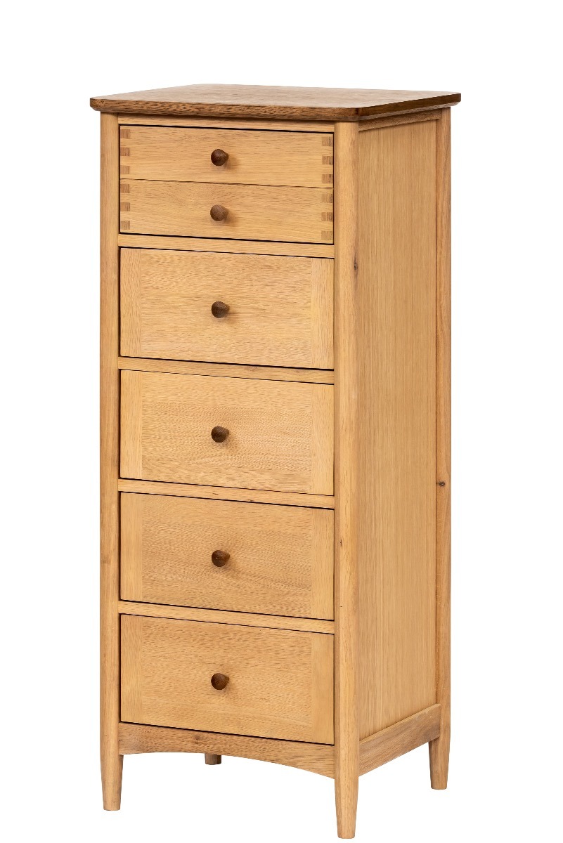 Palma Oak 5 Drawer Wellington Chest - UT - Style Our Home