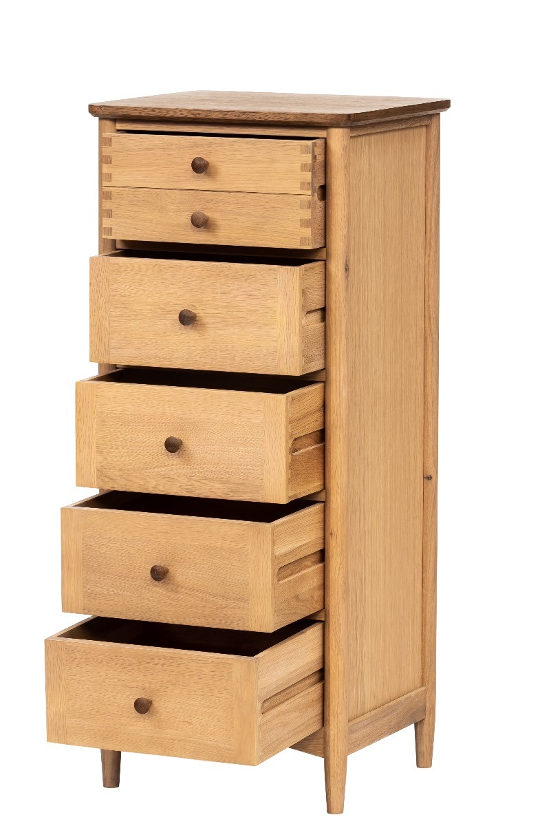 Palma Oak 5 Drawer Wellington Chest - UT - Style Our Home