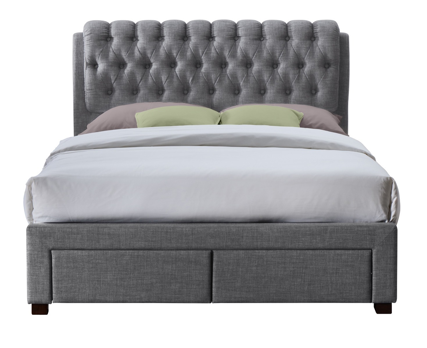 Valentino Two Drawer Grey 4'6 King Bed