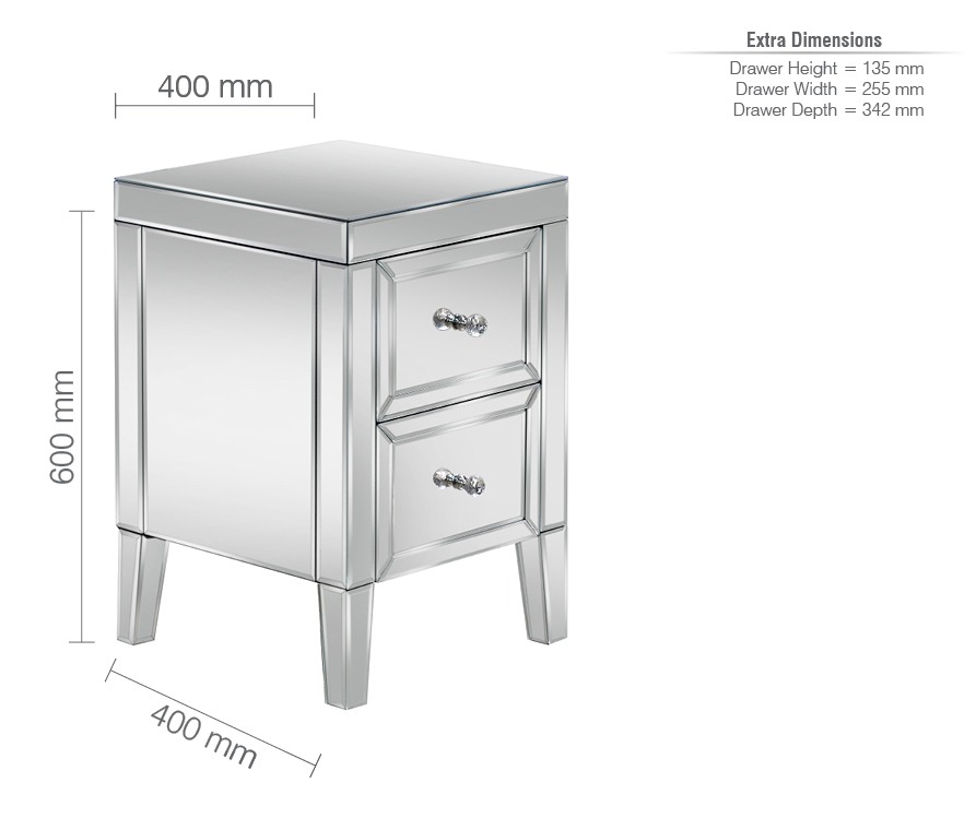 Valencia 2 Drawer Bedside