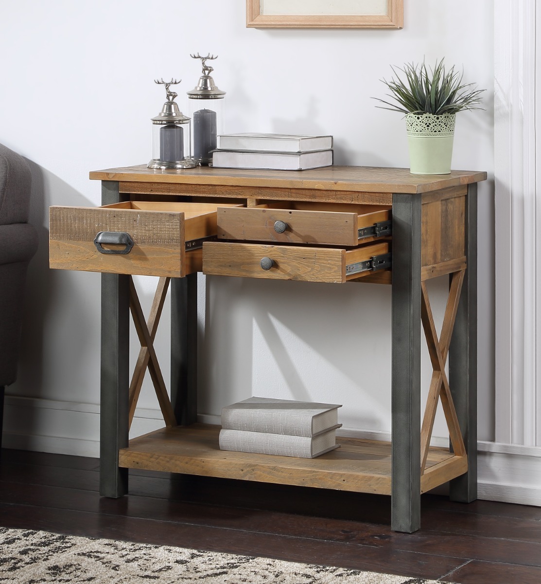 Urban Elegance - Reclaimed Small Console Table by Baumhaus | Style Our Home