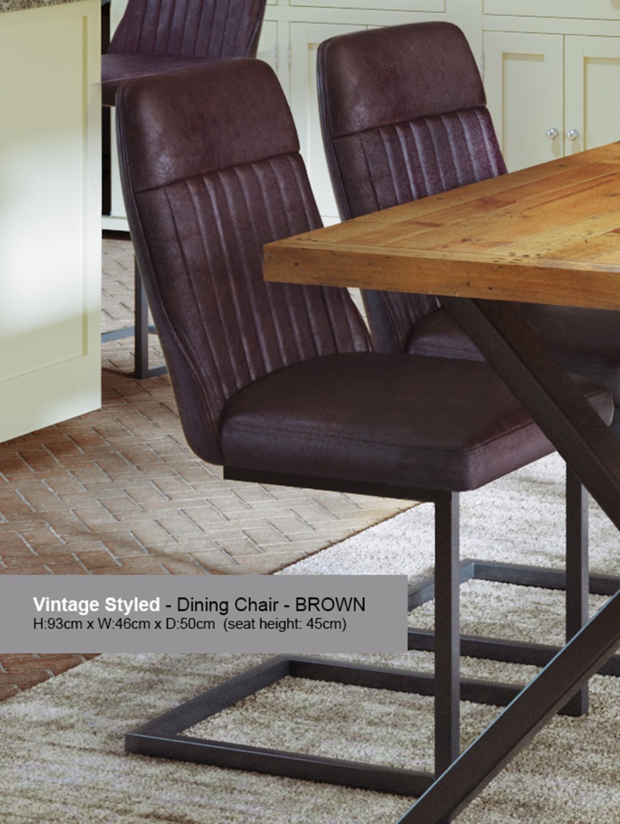 Antiqued Brown Leather Dining Chair (Pack of Two) | Style Our Home