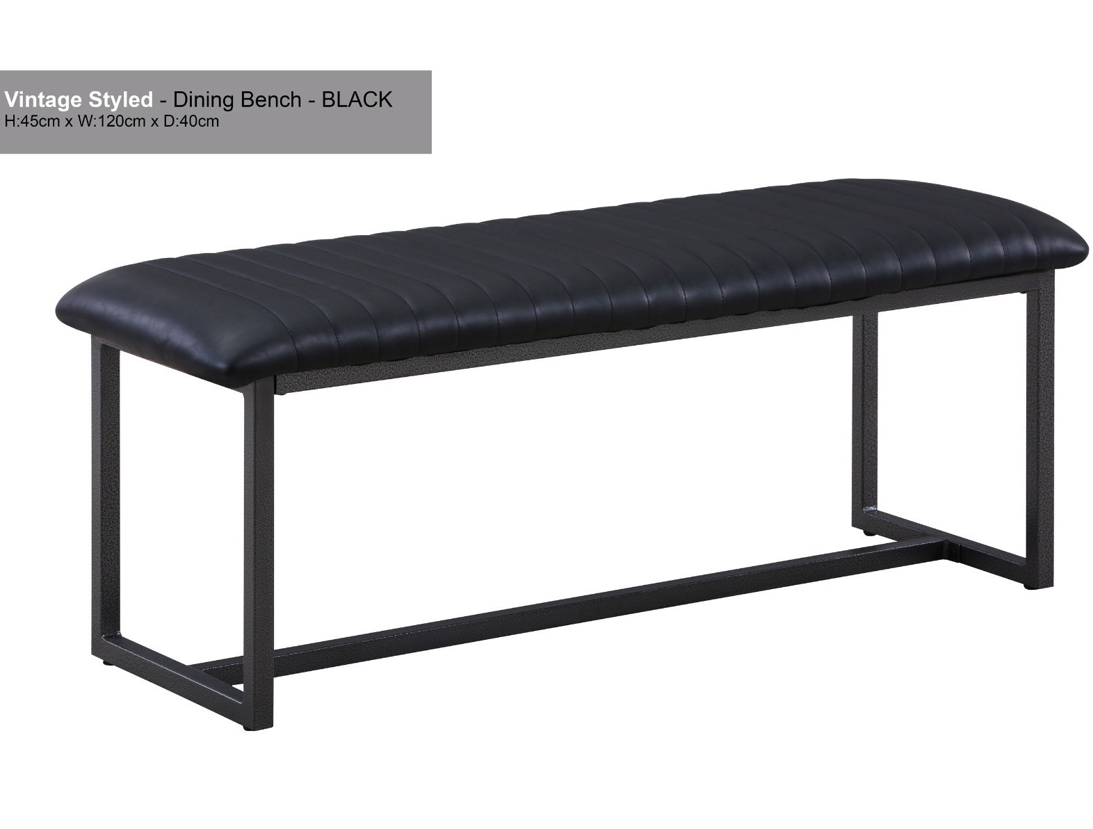 Antiqued Black Leather Dining Bench | Style Our Home