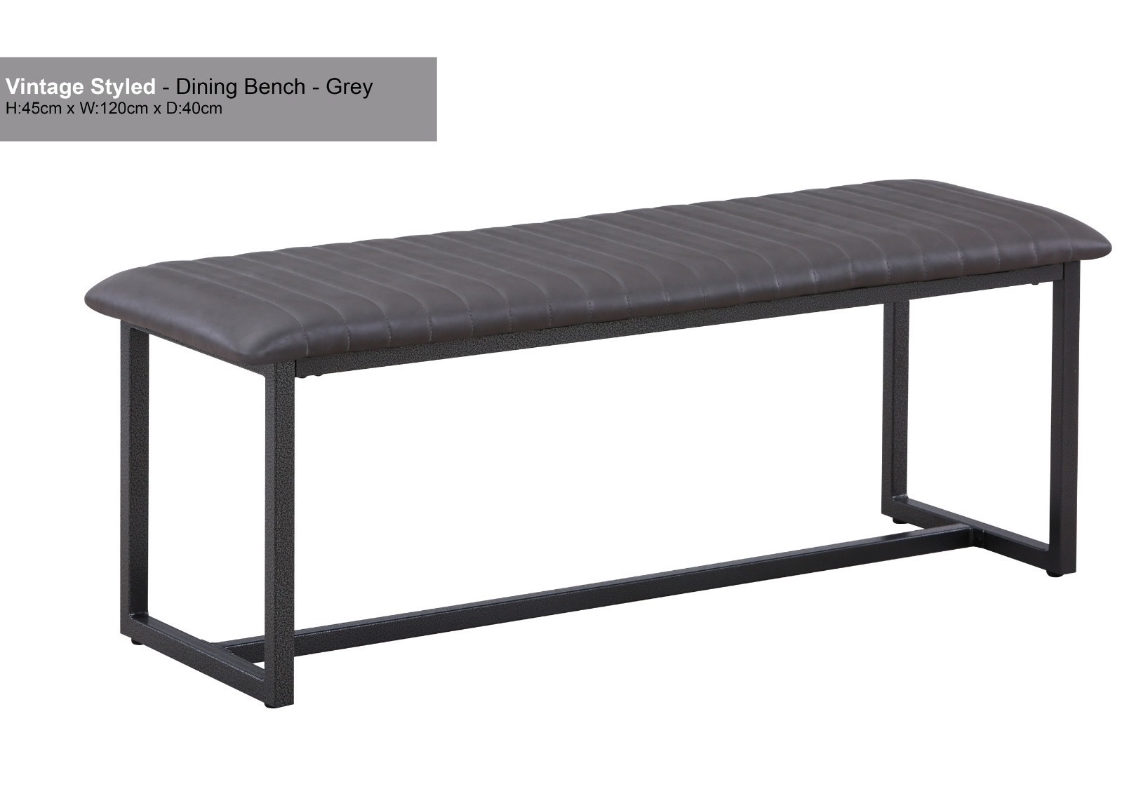 Antiqued Grey Leather Dining Bench | Style Our Home