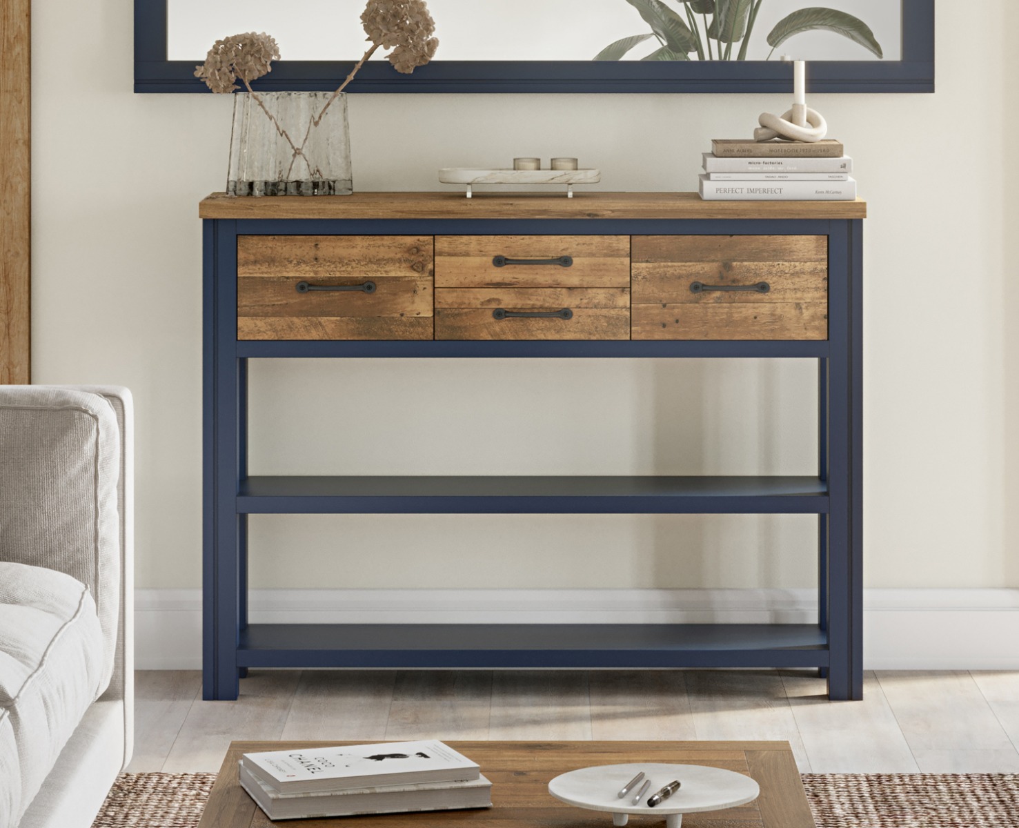 Splash of Blue - Low Bookcase / Console by Baumhaus | Style Our Home