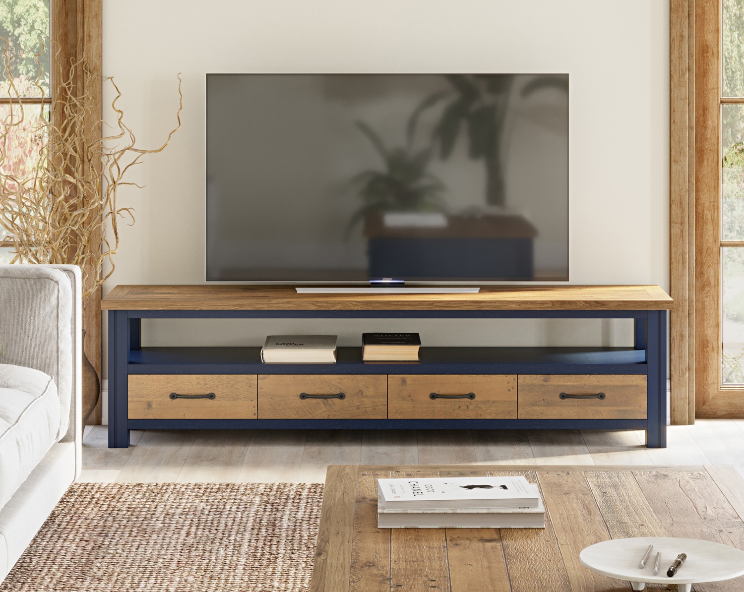 Splash of Blue - Super Sized Widescreen Television cabinet by Baumhaus | Style Our Home