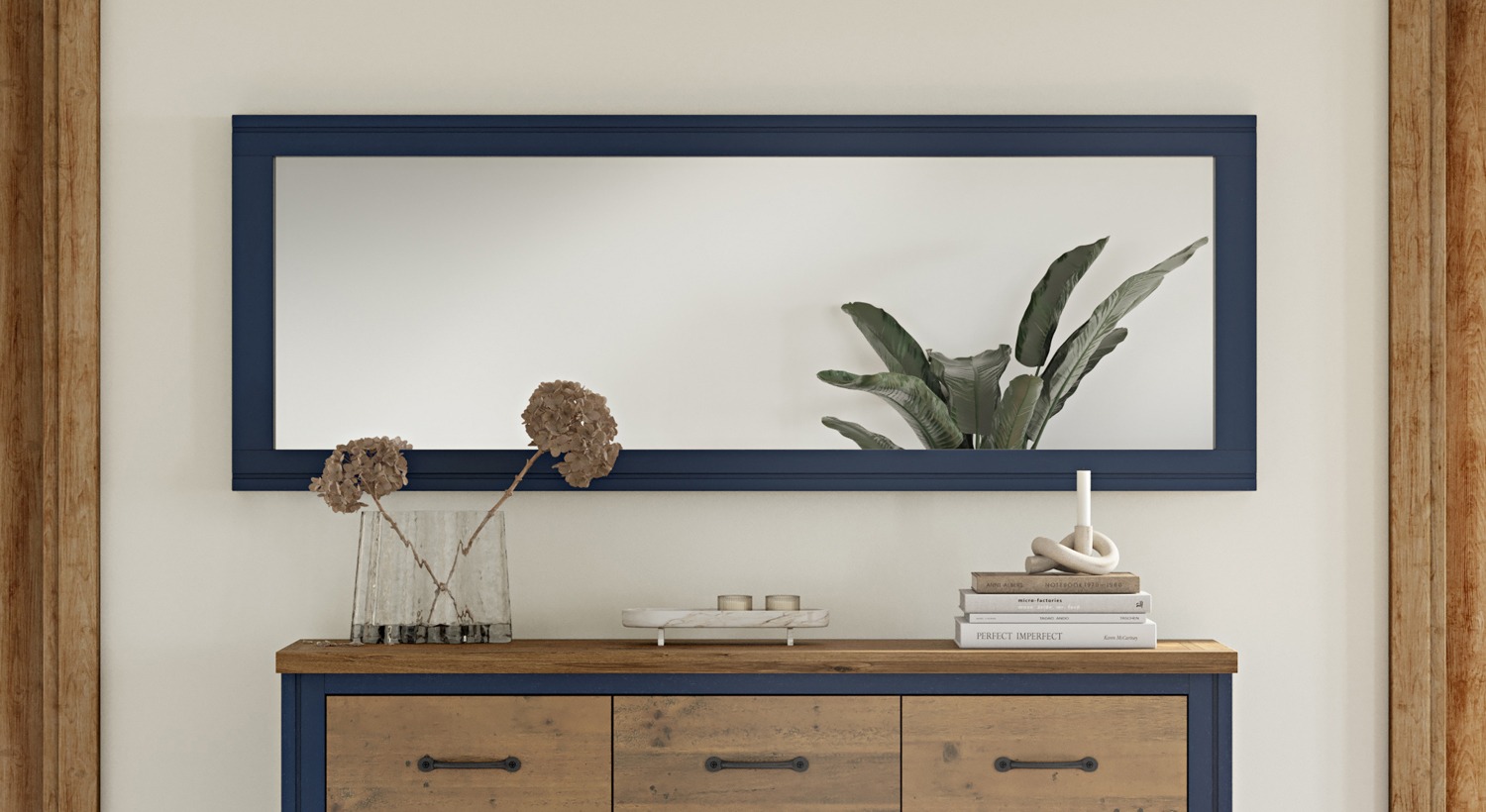Splash of Blue - Extra Long Wall Mirror (Hangs Landscape & Portrait) by Baumhaus | Style Our Home
