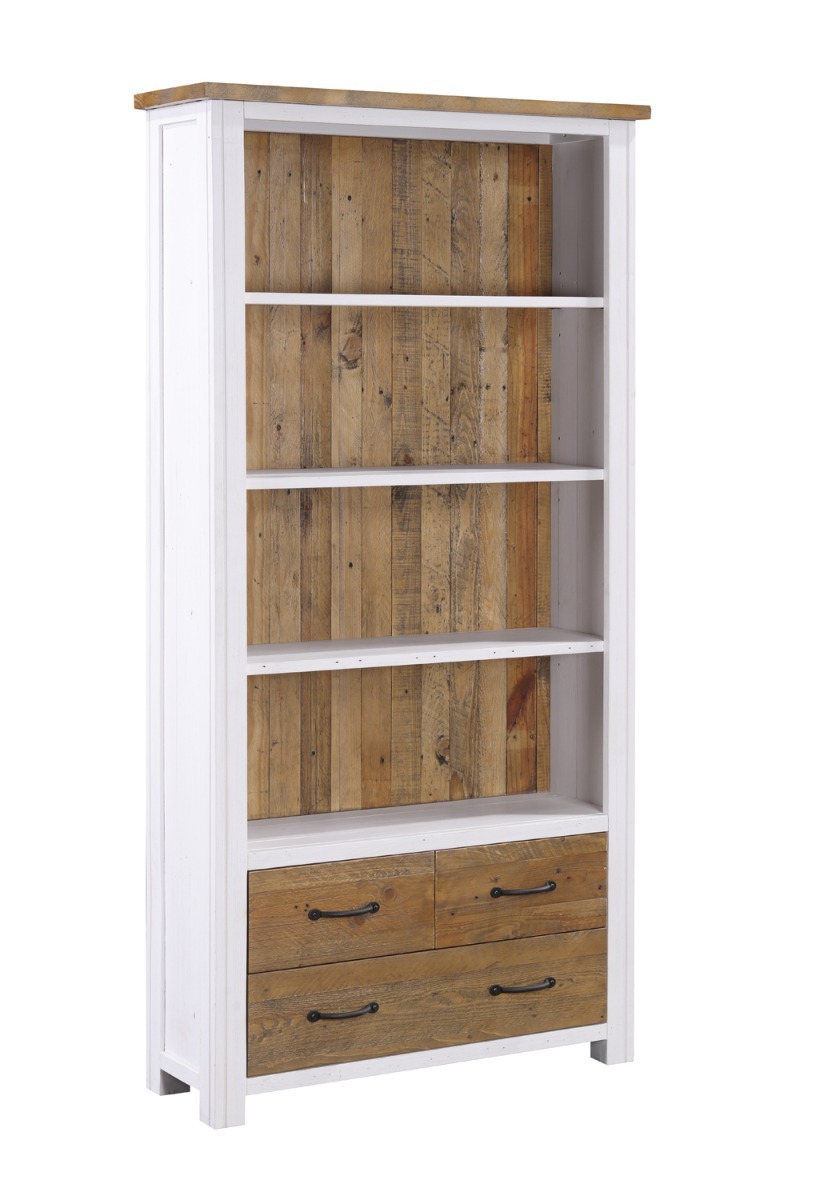 Splash of White - Large Open Bookcase with Drawers by Baumhaus | Style Our Home