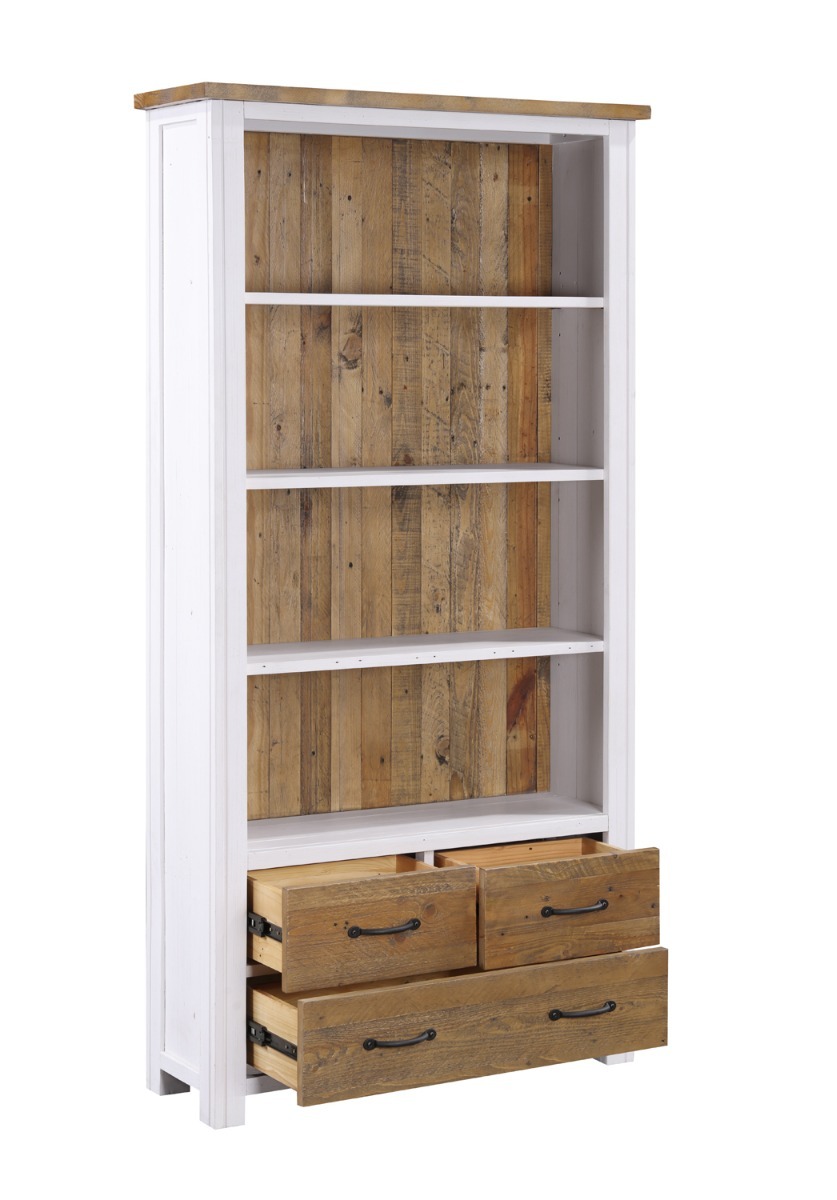 Splash of White - Large Open Bookcase with Drawers by Baumhaus | Style Our Home